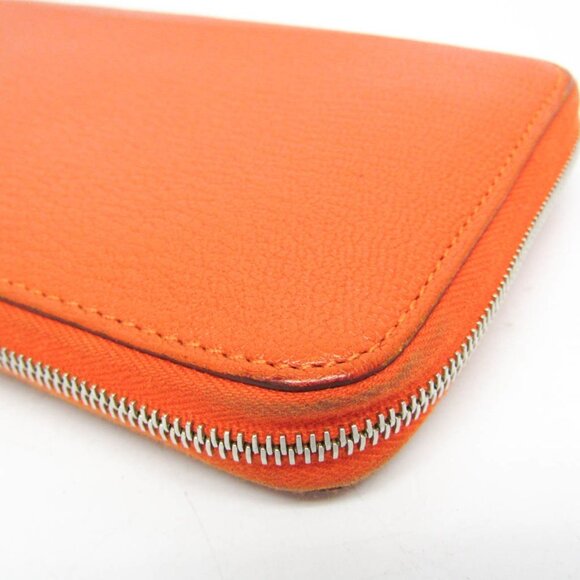 HERMES Orange Leather Wallet - Picture 9 of 16